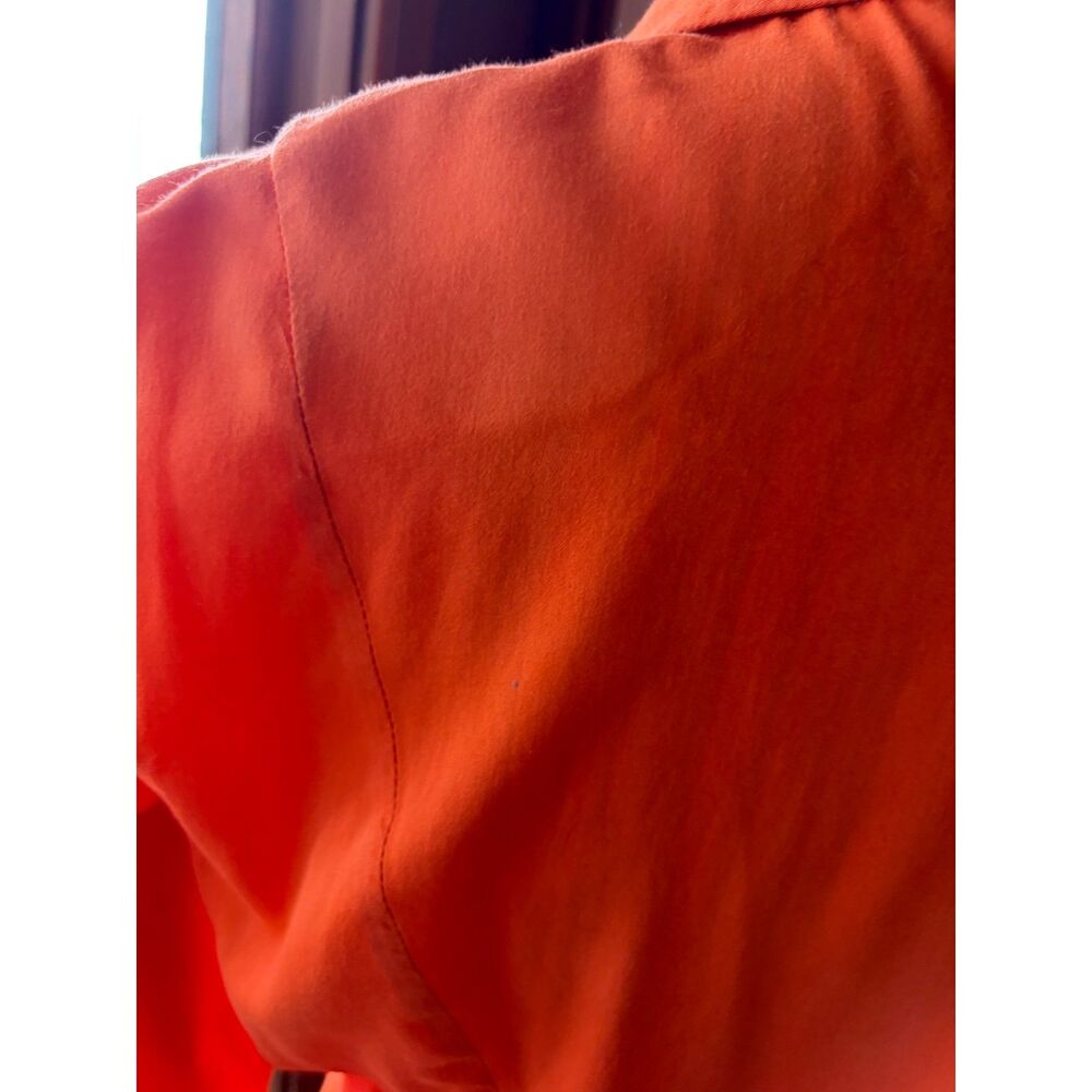 Vintage Nara Mamicie Cotton made in Italy Orange Holiday Fall Long Blouse Dress - Picture 6 of 13